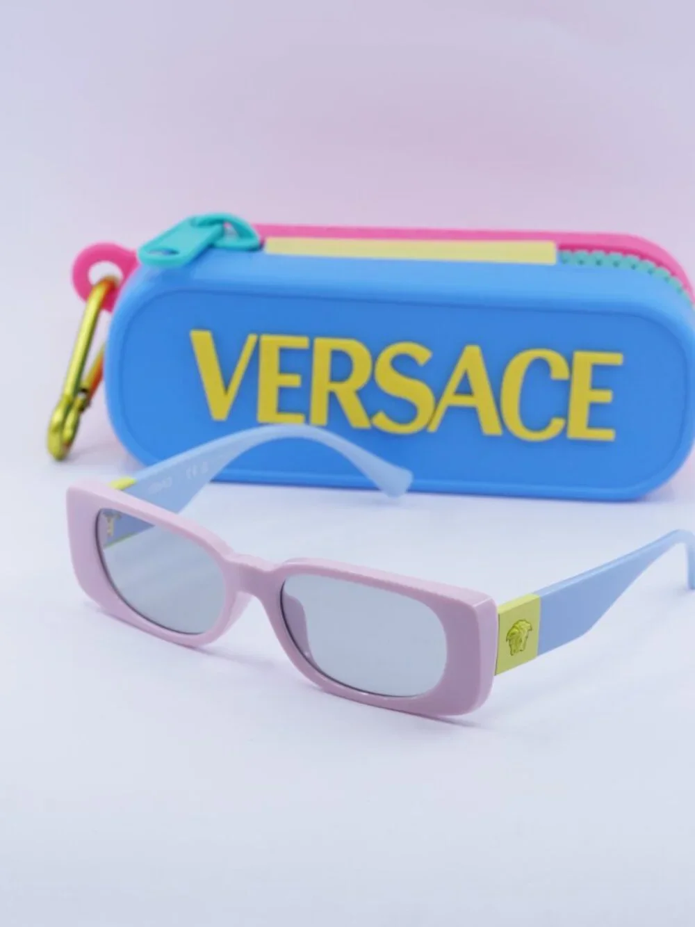 Versace Kids VK4003U 5440CV Sunglasses Pink Rectangle Frame, Grey Lenses